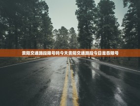 贵阳交通路段限号吗今天贵阳交通路段今日是否限号