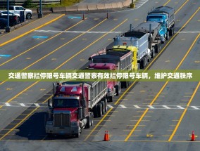 交通警察拦停限号车辆交通警察有效拦停限号车辆，维护交通秩序