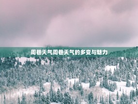周巷天气周巷天气的多变与魅力