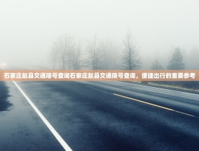 石家庄赵县交通限号查询石家庄赵县交通限号查询，便捷出行的重要参考