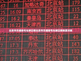 北京市交通限号车辆日期北京市交通限号车辆日期制度详解