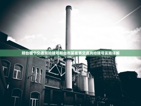邢台哪个交通岗拍限号邢台市某重要交通岗拍限号实施详解