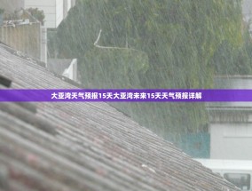 大亚湾天气预报15天大亚湾未来15天天气预报详解