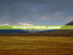 今天天气晴朗的英文今日晴空万里，生活美好绽放