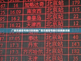 广西交通尾号限行时间表广西交通尾号限行时间表详解