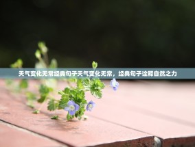 天气变化无常经典句子天气变化无常，经典句子诠释自然之力