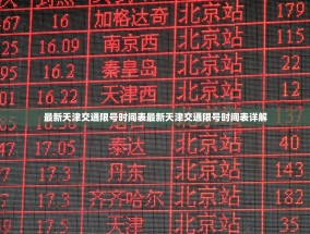 最新天津交通限号时间表最新天津交通限号时间表详解
