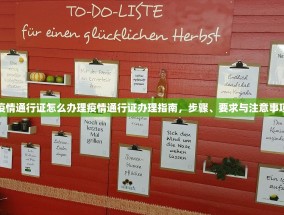 疫情通行证怎么办理疫情通行证办理指南，步骤、要求与注意事项