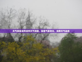 天气预报漳州漳州天气预报，探索气象变化，洞悉天气动态