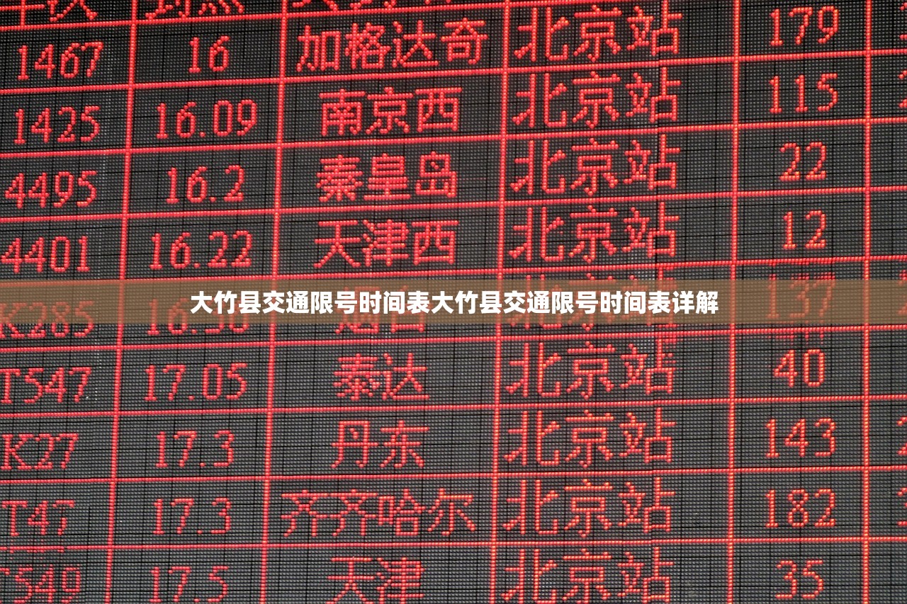 大竹县交通限号时间表大竹县交通限号时间表详解  第1张