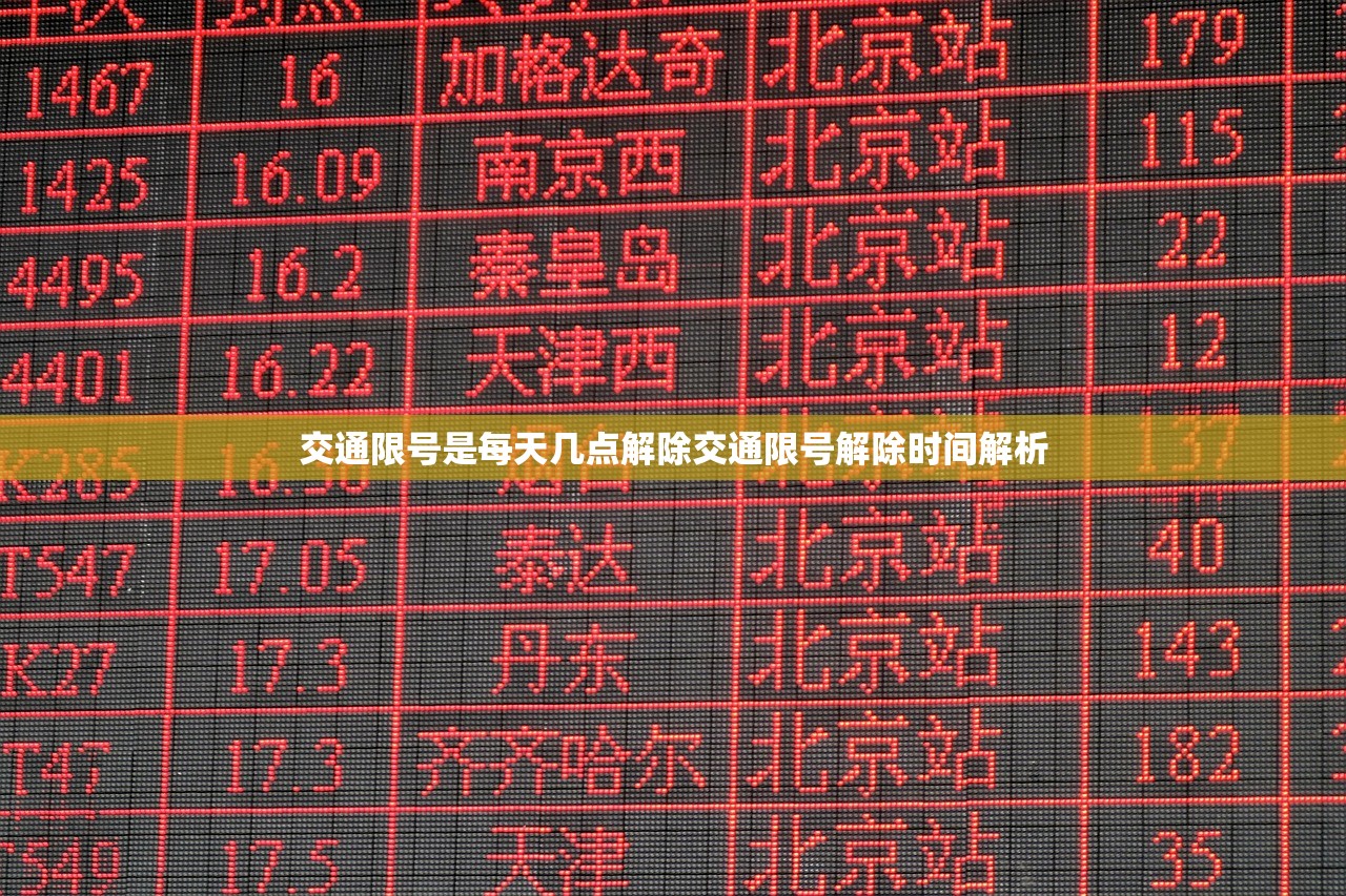 交通限号是每天几点解除交通限号解除时间解析  第1张