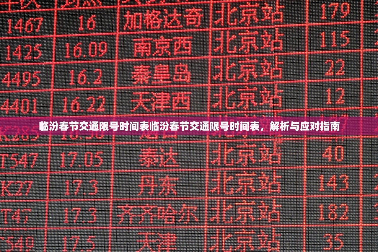 临汾春节交通限号时间表临汾春节交通限号时间表，解析与应对指南  第1张