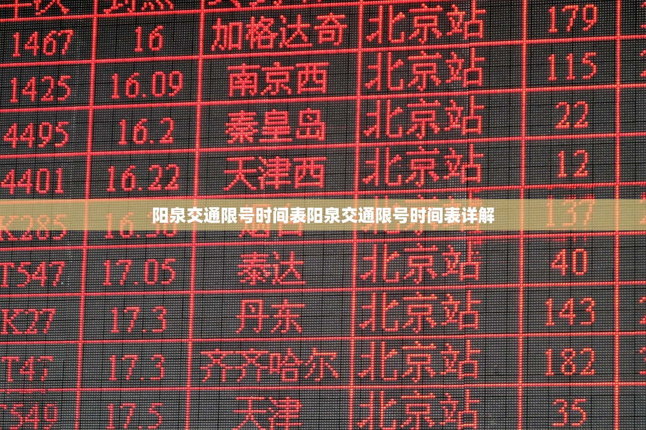 阳泉交通限号时间表阳泉交通限号时间表详解  第1张