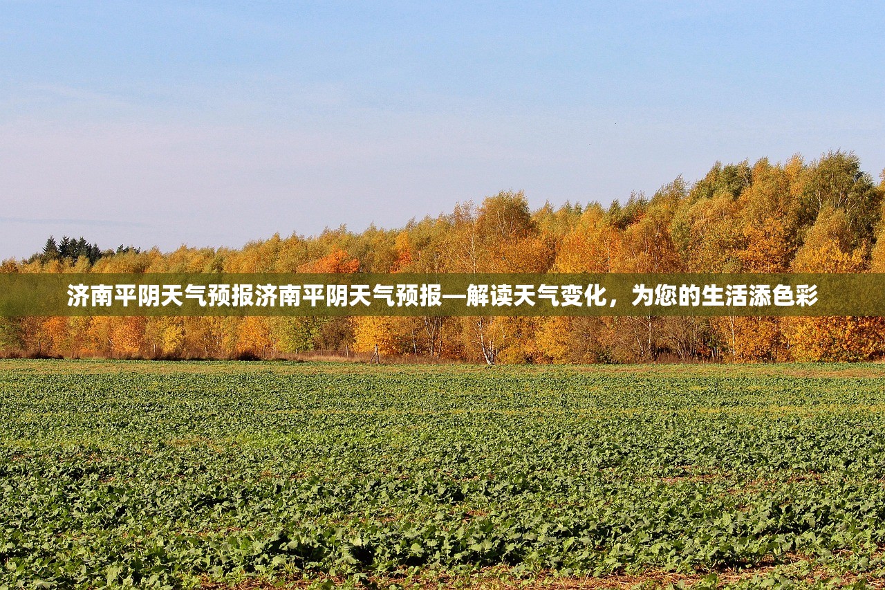 济南平阴天气预报济南平阴天气预报—解读天气变化,为您的生活添色彩 第1张 济南平阴天气预报济南平阴天气预报—解读天气变化,为您的生活添色彩 第1张